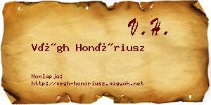 Végh Honóriusz névjegykártya